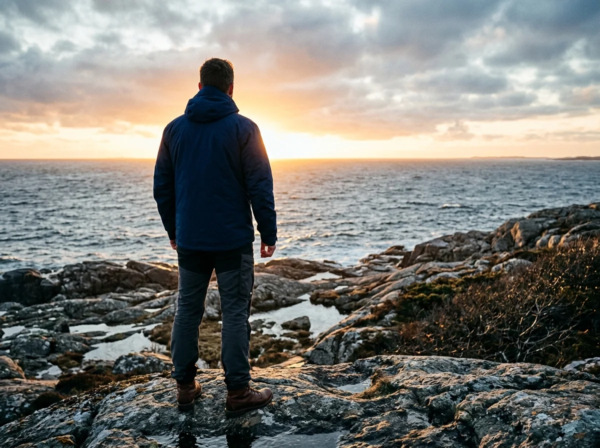 Anonym man i aktiv livsstil vid havet - naturliga naturliga nearingsämnen för aktiv livsstil
